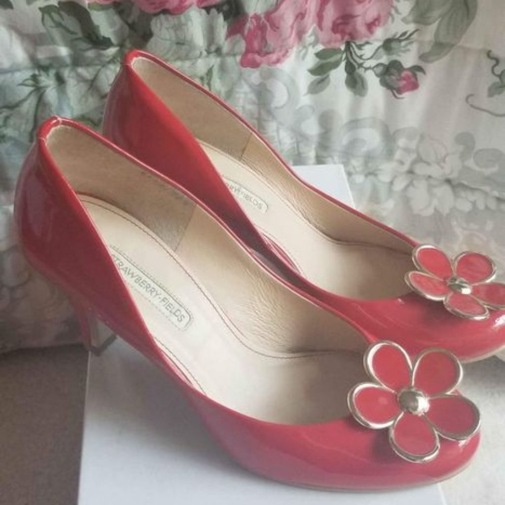 Red Flower High Heels